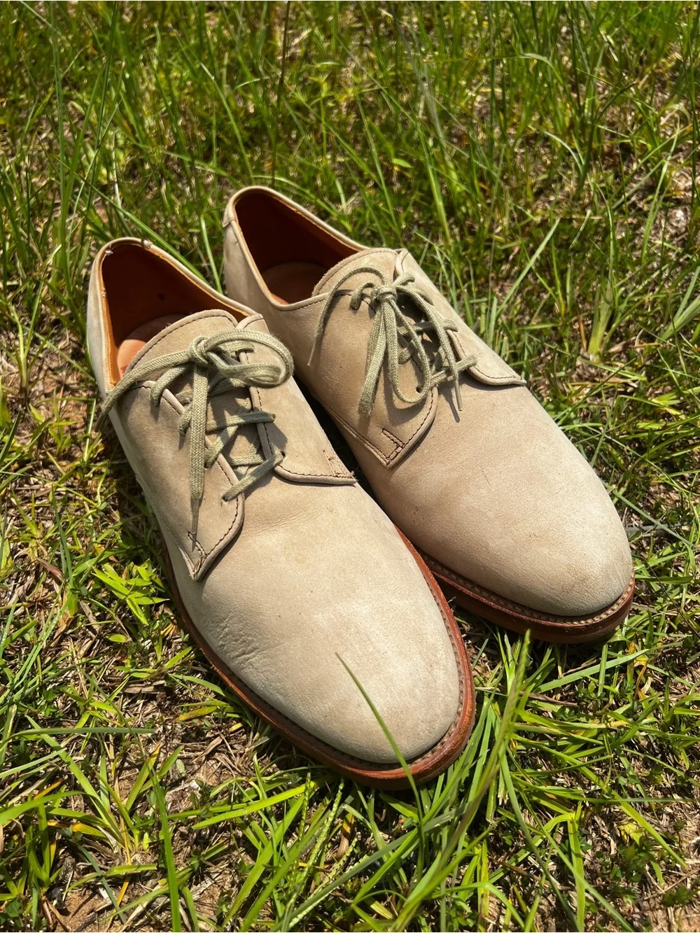 CLEAN Allen Edmonds size 9 Mens Orlean Style Nubuck Beige Oxford shoes